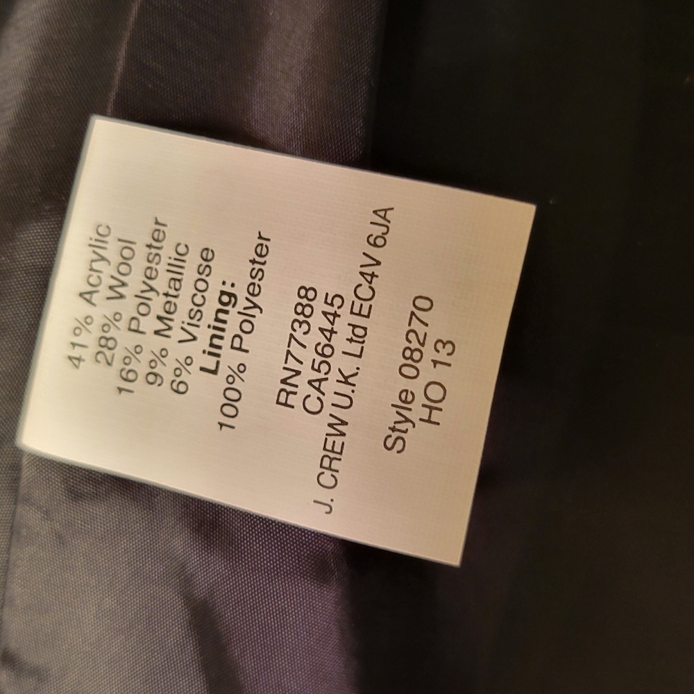 J. Crew Tweed skirt Black and White with sparkle Size 10 16" Waist 24" Length - Picture 6 of 11